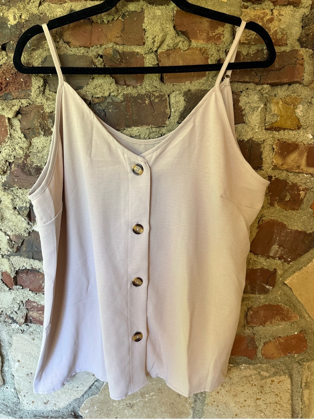 Light Pink Button-Front Cami Top